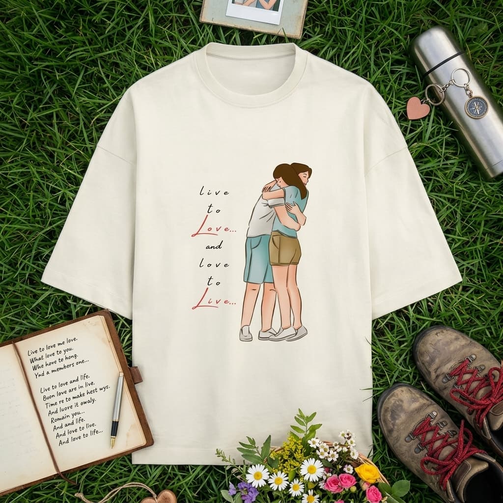 Live to Love - Unisex Terry Oversized Tee - image 3