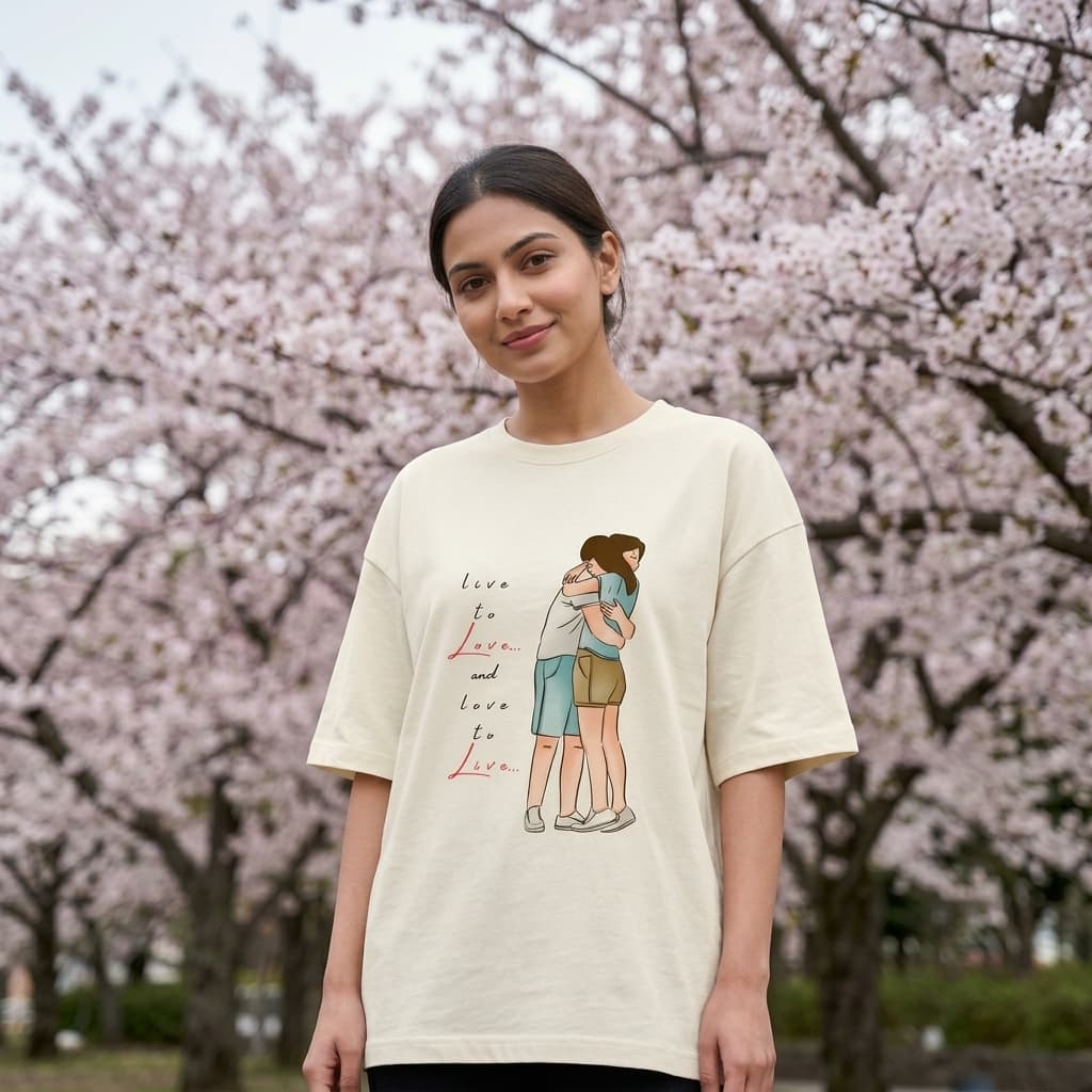 Live to Love - Unisex Terry Oversized Tee - image 1